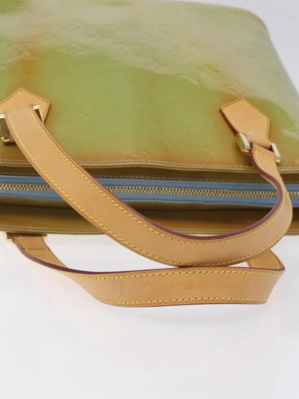 LOUIS VUITTON Monogram Vernis Houston Hand Bag Baby Blue M91005 LV Auth ar13496 - Picture 8 of 16
